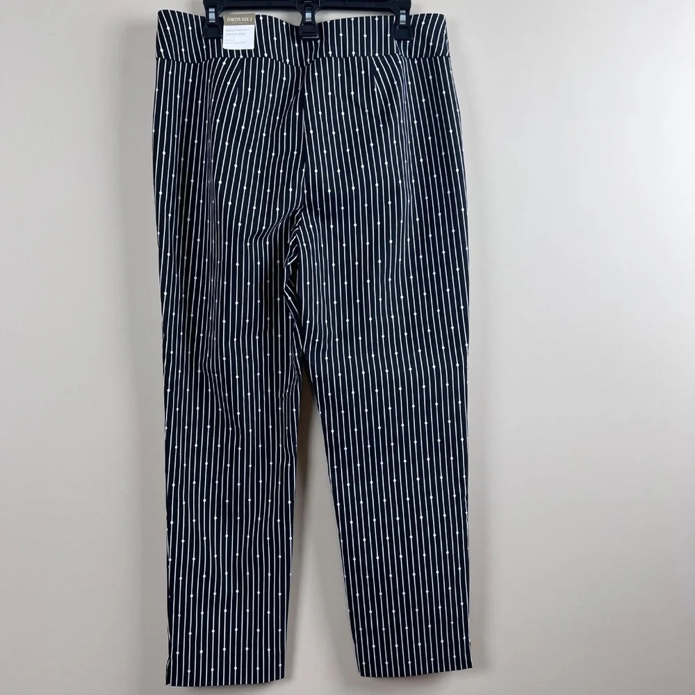 Chico’s Perfect Stretch Josie Slim Ankle Classic Rise Women’s Size 2 Black White - Picture 6 of 11